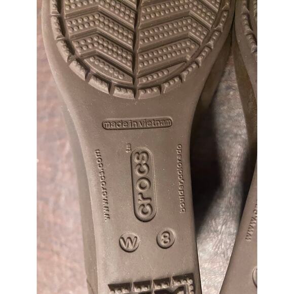 Crocs Brown Wedge Heels with Tortoiseshell‎ Cap Toe Size 8 Women’s Career Office - Picture 7 of 8